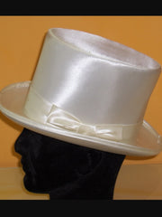 Carica immagine nella Galleria, BRAD - Cappello a Cilindro Raso Seta Bianco Avorio Extra Top Quality da Sposo ORDINALO ANCHE SE NON IN MAGAZZINO SARA&#39; REALIZZATO PER TE
