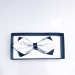 Load image into Gallery viewer, Papillon Doppio a Punta Fantasia Classic colore Argento sovrapposto a Base Nera
