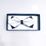 Load image into Gallery viewer, Papillon Doppio a Punta Fantasia Classic colore Argento sovrapposto a Base Nera
