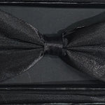 Load image into Gallery viewer, Set Papillon in Raso Seta Nero con Pochette modello Classico
