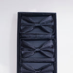 Load image into Gallery viewer, Set Papillon in Raso Seta Nero con Pochette modello Classico
