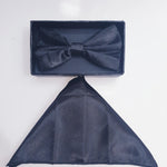 Load image into Gallery viewer, Set Papillon in Raso Seta Nero con Pochette modello Classico
