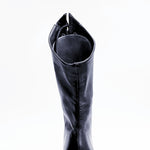 Carica immagine nella Galleria, D-3 Pairè (L/B/Jo) - Stivale in Pelle Nera Chiusura anteriore con Alamari a Stringhe con inserti in Glitter Argento
