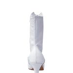 Load image into Gallery viewer, D-2 Zip 619 (L / Jo / F) - Low Boot in White Leather with Laces closed on the front and Zip opening on the side
