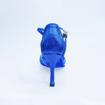 Load image into Gallery viewer, Infinity (BI-Flex) - Scarpa da Donna in Lurex Blu Royal e Camoscio Blu Royal con Swarovski Boreali Parziali solo avanti e Fondo Extraflex Competition
