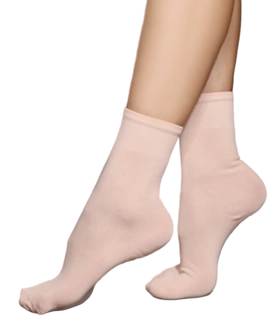 Calzini RAD in microfibra naturale e cotone con elastamero, accessori danza, con effetto riposante e massaggiante, colore bianco