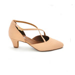 Load image into Gallery viewer, Cuccarini (458L / 178B) - Semi-closed Women&#39;s Shoe in genuine Nude Leather
