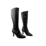 Load image into Gallery viewer, D-4 S42 Zip (L / Jo) - Under Knee High Black Leather Boot with Side Zip Closure
