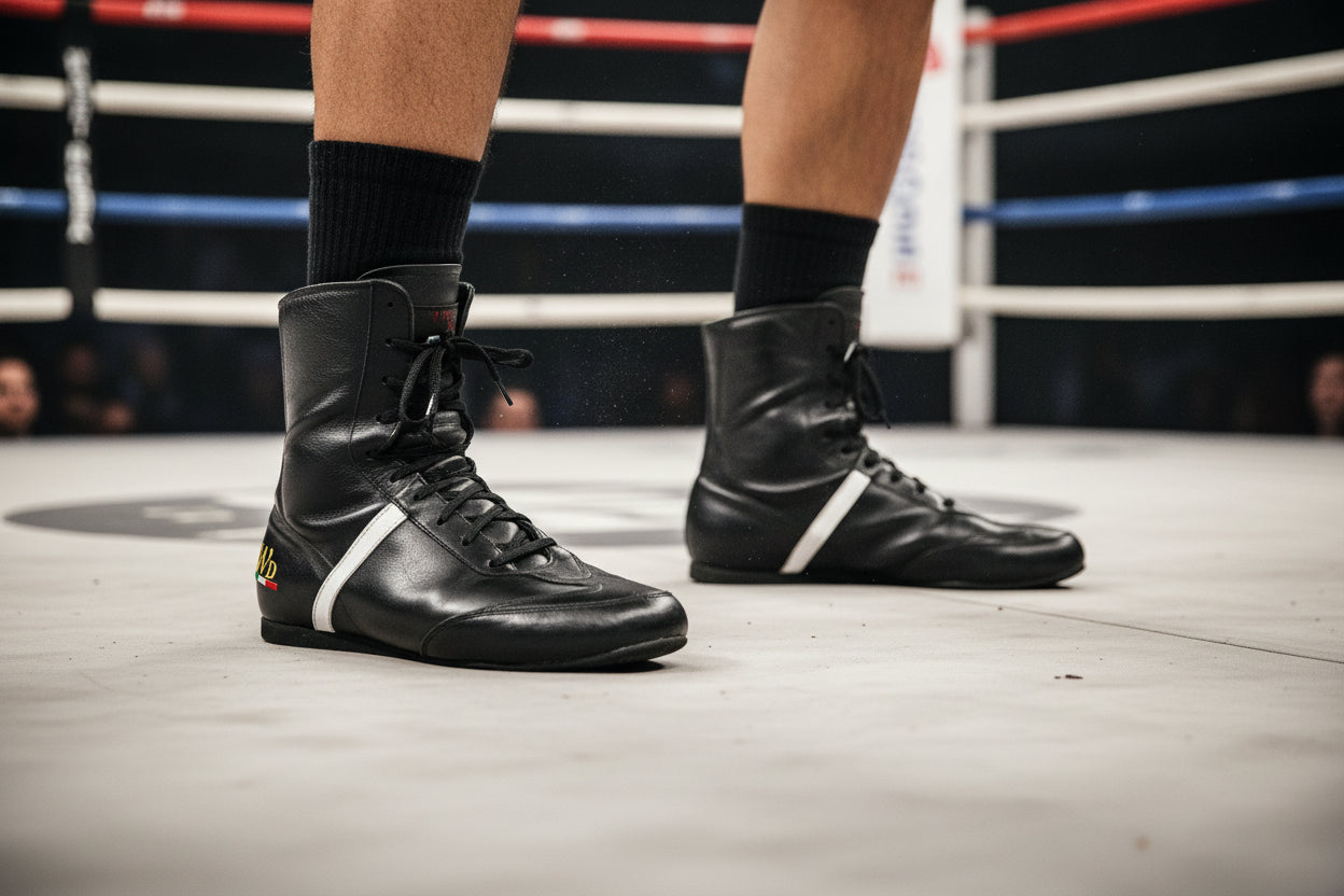 Sneaker alta Wish Dance Shop in pelle nera con dettaglio in pelle bianca e rivestimento in vera pelle italiana.