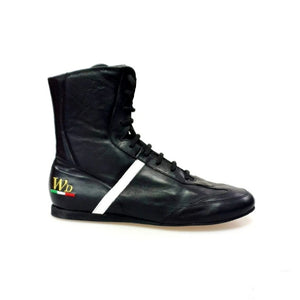 Clay - High Sneaker in Black Leather with White Leather Detail Covered in Genuine Italian Leather