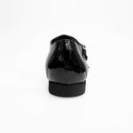 Carica immagine nella Galleria, BRISTOL /P - Scarpa da Uomo in Pelle Nera Doppia Fibbia inserto parte anteriore in Vernice Nera
