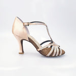 Carica immagine nella Galleria, Infinity (BI-Flex) - Scarpa Da Donna in Raso Seta Carne con Swarovski Parziali solo avanti e Fondo Extraflex Competition
