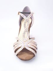 Load image into Gallery viewer, Infinity (BI-Flex) - Scarpa Da Donna in Raso Seta Carne con Swarovski Parziali solo avanti e Fondo Extraflex Competition
