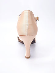 Load image into Gallery viewer, Infinity (BI-Flex) - Scarpa Da Donna in Raso Seta Carne con Swarovski Parziali solo avanti e Fondo Extraflex Competition
