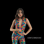 Load image into Gallery viewer, DENISE Fantasy Zip - Jumpsuit in Microfibra Traspirante Bielastica Modellante Contenitivo containment Fantasia Picasso multicolor
