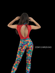 Load image into Gallery viewer, DENISE Fantasy Zip - Jumpsuit in Microfibra Traspirante Bielastica Modellante Contenitivo containment Fantasia Picasso multicolor
