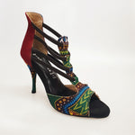 Load image into Gallery viewer, Lilith (460 Semba) - Sandalo and Donna in Dakar Daishiki Bordeaux
