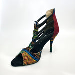 Load image into Gallery viewer, Lilith (460 Semba) - Sandalo and Donna in Dakar Daishiki Bordeaux
