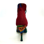 Load image into Gallery viewer, Lilith (460 Semba) - Sandalo and Donna in Dakar Daishiki Bordeaux
