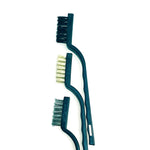 Load image into Gallery viewer, Tris di Spazzole con dentini in acciaio Pulisci Suola in Bufalo - dentini ottone ravviva Bufalo - dentini setola ravviva Camoscio
