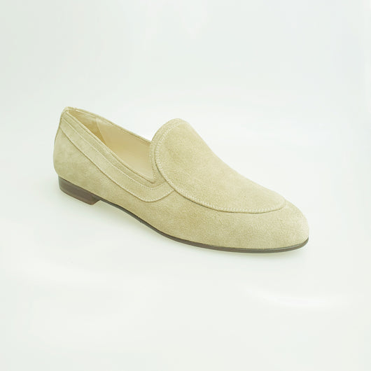 ROMEO (800K) - Mocassino Camoscio Sabbia Foderato in Pelle color Carne