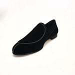 Load image into Gallery viewer, ROMEO (800K) - Mocassino Camoscio Nero cuciture bianche Foderato in Pelle Nera
