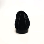 Load image into Gallery viewer, ROMEO (800K) - Mocassino Camoscio Nero cuciture bianche Foderato in Pelle Nera

