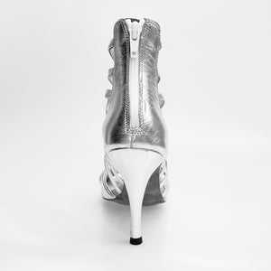Natalia (360) - Sandalo Alto da Donna in Pelle Argento Silver