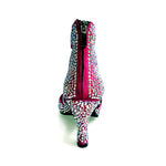 Load image into Gallery viewer, Olimpya Extra Plus - Sandalo a Tronchetto in Camoscio Fuxia con Swarovski Boreali e Tacco a Rocchetto
