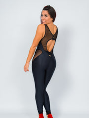 Load image into Gallery viewer, ANDREA Geneve (Black) - Jumpsuit in Bielastic Microfibre Breathable Shaping Conteinment Conteinment color Black Heart
