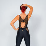 Load image into Gallery viewer, ANDREA Geneve (Black) - Jumpsuit in Bielastic Microfibre Breathable Shaping Conteinment Conteinment color Black Heart
