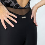 Load image into Gallery viewer, VEGA Venice (Silver) - Jumpsuit Ciniglia Bielastica Nera Disegno Glitterato Argento Sopra e Microfibra Traspirante Nera Bielastica Modellante Contenitiva Containment sotto
