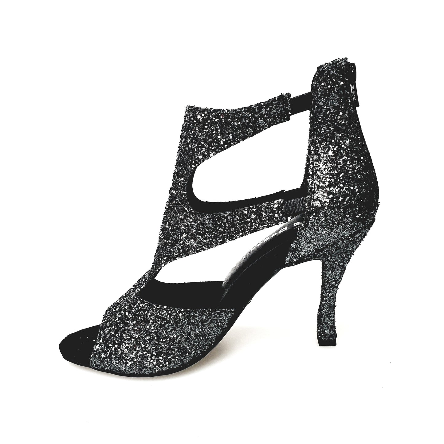 Sandalo donna Nina Kristall in cristallo carbonio con fodera in pelle, tacco squadrato sottile, scarpa elegante Wish Dance Shop