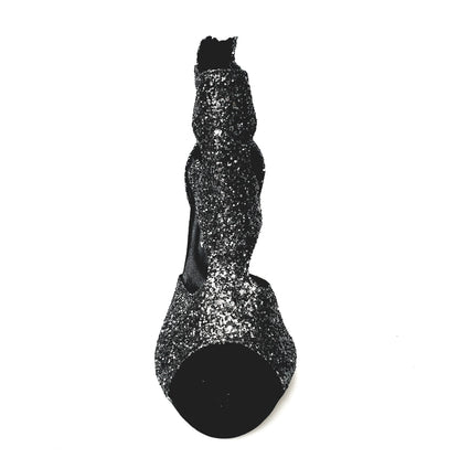 Sandalo donna Nina Kristall di Wish Dance Shop con cristalli carbon, fodera in pelle, tacco squadrato sottile e suola elegante.