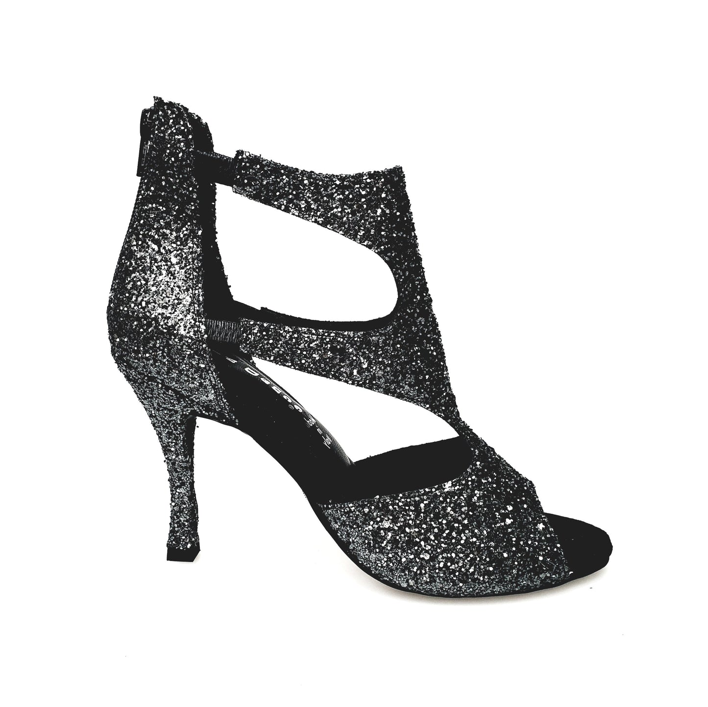 Sandalo donna Nina Kristall in cristallo carbonio con fodera in pelle, tacco quadrato sottile, scarpa elegante Wish Dance Shop