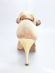 Carica immagine nella Galleria, ELIDE (401) - Scarpa da Donna in Raso Seta Carne con Tacco a Spillo Laminato Oro
