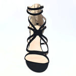 Carica immagine nella Galleria, ELIZHA (CRM by WISH DANCE) - Sandalo da Donna in Velur Nero con Swarovski Neri tacco a Spillo Alto
