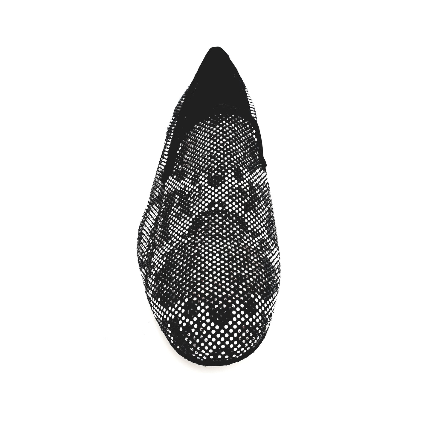 Mocassino uomo Viper Black (800PJ) in camoscio nero con Swarovski bianchi e neri, suola in Mini Microlight, elegante e raffinato.
