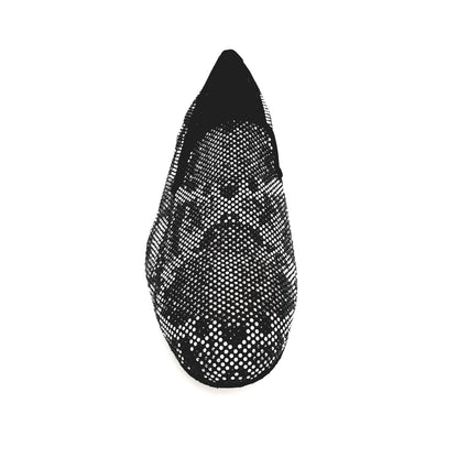 Mocassino uomo Viper Black (800PJ) in camoscio nero con Swarovski bianchi e neri, suola in Mini Microlight, elegante e raffinato.