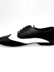 Carica immagine nella Galleria, Billie LosAngeles - Scarpa Jazz Plus in Punta e Sottolacci in Pelle Nera Restante Pelle Bianca Profilo Cro Nero
