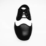 Load image into Gallery viewer, Billie Los Angeles - Jazz Plus Shoe in Toe and Under-Laces in Black Leather Remaining White Leather Black Cro Profile
