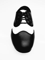 Carica immagine nella Galleria, Billie LosAngeles - Scarpa Jazz Plus in Punta e Sottolacci in Pelle Nera Restante Pelle Bianca Profilo Cro Nero
