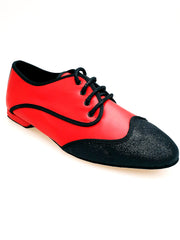 Load image into Gallery viewer, Billie Red Devil - Jazz Plus Shoe Black Glitter Toe remaining Red leather black cro profiles
