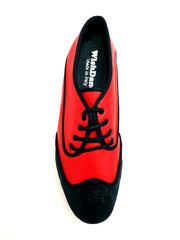Load image into Gallery viewer, Billie Red Devil - Jazz Plus Shoe Black Glitter Toe remaining Red leather black cro profiles
