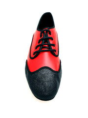 Load image into Gallery viewer, Billie Red Devil - Jazz Plus Shoe Black Glitter Toe remaining Red leather black cro profiles
