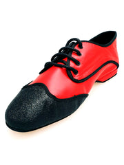 Load image into Gallery viewer, Billie Red Devil - Jazz Plus Shoe Black Glitter Toe remaining Red leather black cro profiles

