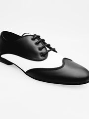 Carica immagine nella Galleria, Billie LosAngeles - Scarpa Jazz Plus in Punta e Sottolacci in Pelle Nera Restante Pelle Bianca Profilo Cro Nero
