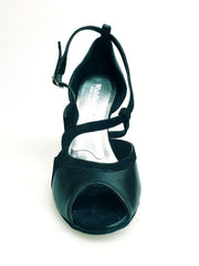 Load image into Gallery viewer, Malena (4400) - Scarpa da Donna in Pelle Nera Camoscio Nero Tacco Glitter Nero
