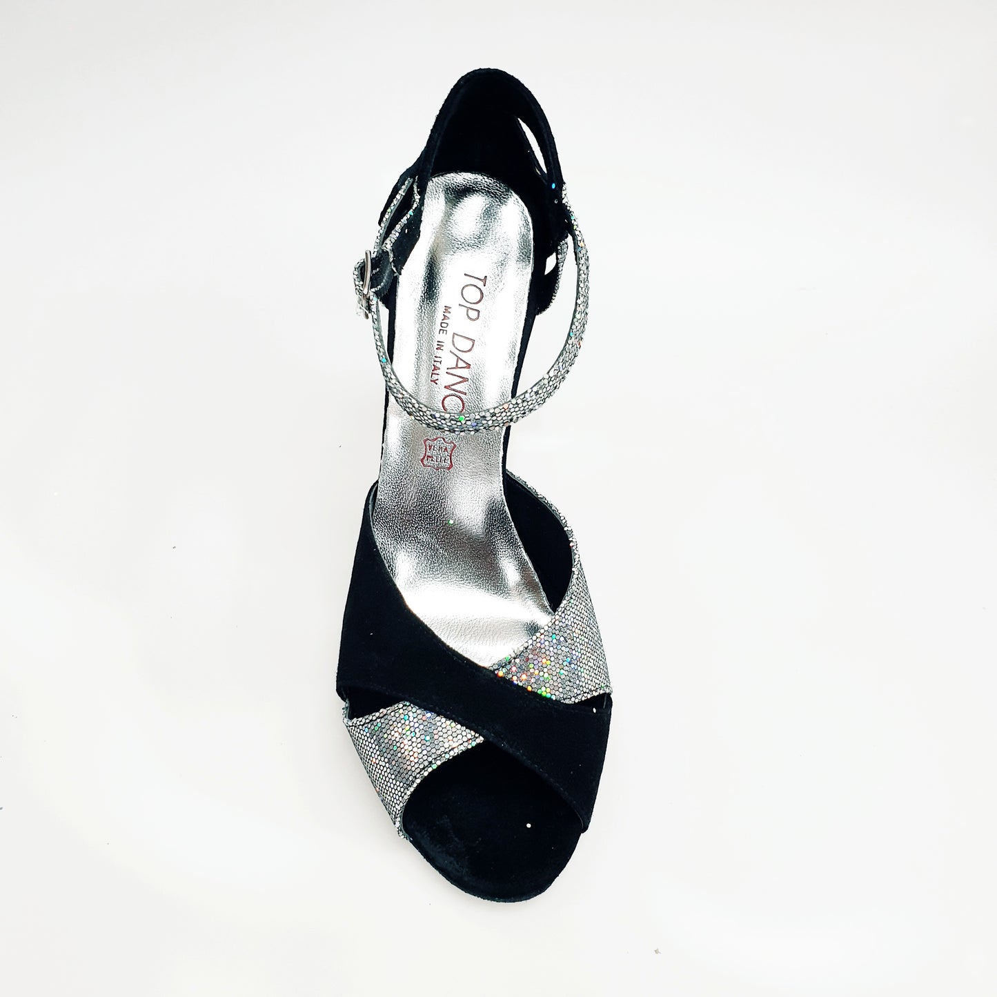Scarpa da donna Wishdance Ely (4750) TPDA in camoscio nero Boreale Silver, vista laterale con dettagli eleganti.