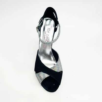 Scarpa da donna Wishdance Ely (4750) TPDA in camoscio nero Boreale Silver, vista laterale con dettagli eleganti.